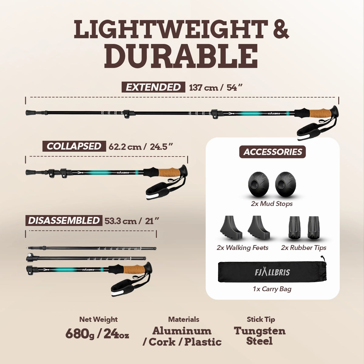 Ultralight Vaellussauvat