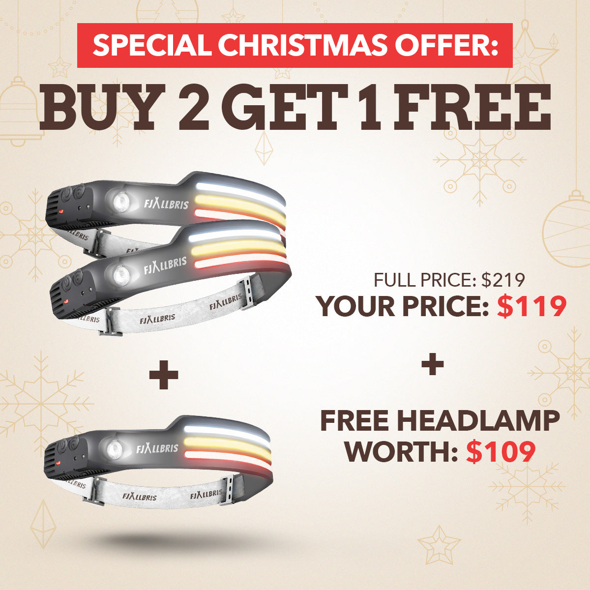 Fjällbris PRO 2.0 – 1000lm LED 230° Otsalamppu